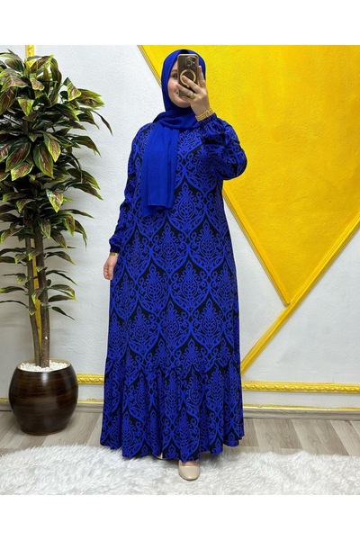 Elmas Tesettür Kadın Tesettür Giyim Büyük Beden Osmanlı Desen Elbise