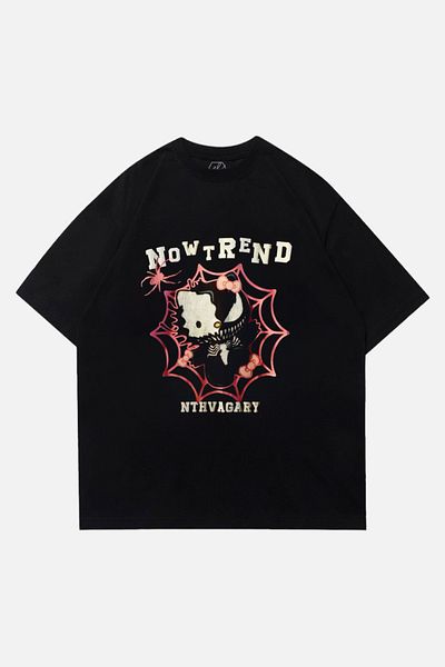 EFBUTİK Μαύρο Unisex T-Shirt Hello Kitty Web Nowtrend