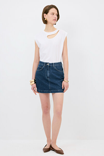 adL Cepli Mini Denim Etek