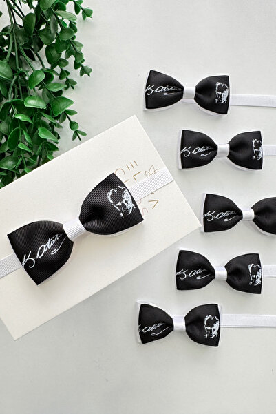 Eliya Clips Erkek Siyah Atatürk Imzalı Ve Silüetli 29 Ekim / 23 Nisan / 10 Kasım Papyon