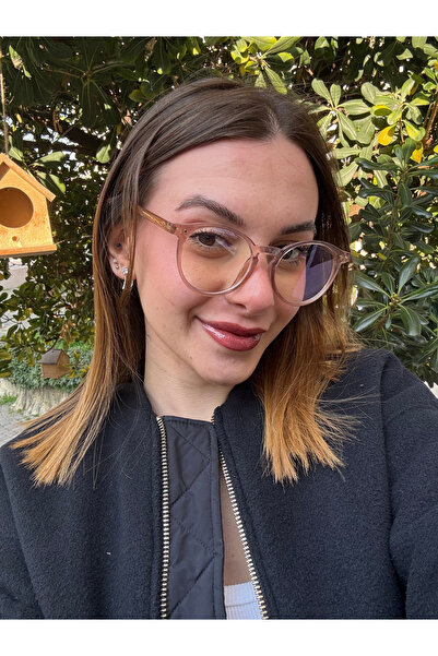 Melinora Liva Soft Pembe Şeffaf Cat Eye Optik Uyumlu Blue Block Mavi Işık Kor...