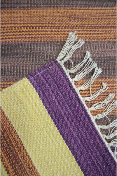 Handmade Ethnic Patterned Hand-Woven Cotton Rug (140X200 Cm, 2,8 m²)