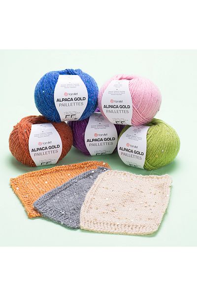 Yarnart Alpaca Gold Paillettes - Hand Knitting Yarn Cream-9302