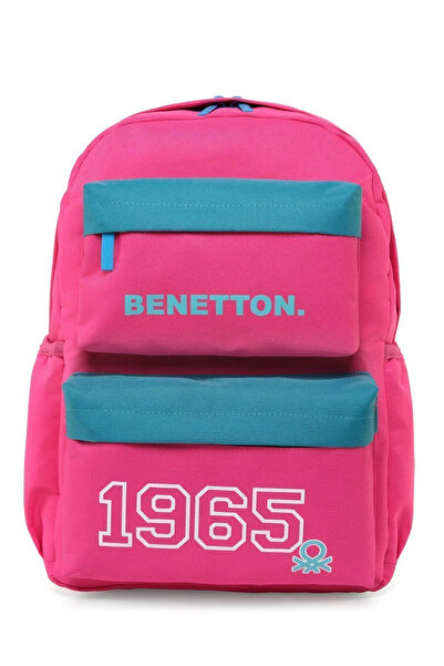 Benetton 1965 Double Front Pocket Girl's Backpack Fuchsia