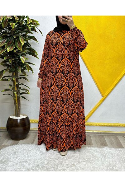 Elmas Tesettür Kadın Tesettür Giyim Büyük Beden Osmanlı Desen Elbise