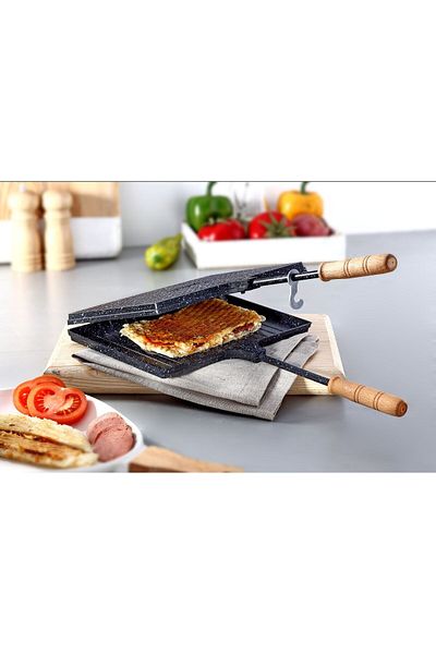 Bonera Cast Iron Stove Top Toaster with Granite Effect