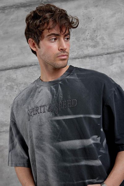 NOMARC Μπλουζάκι Oversize με γραμμένο Black Spirit&Speed
