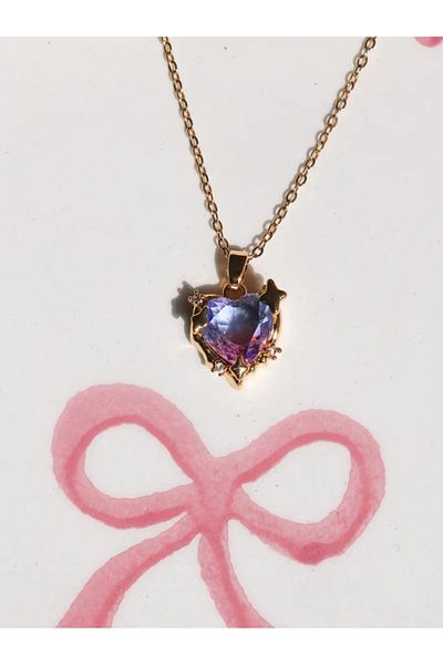 Reorah Collection Bright Colors of the Heart Steel Necklace