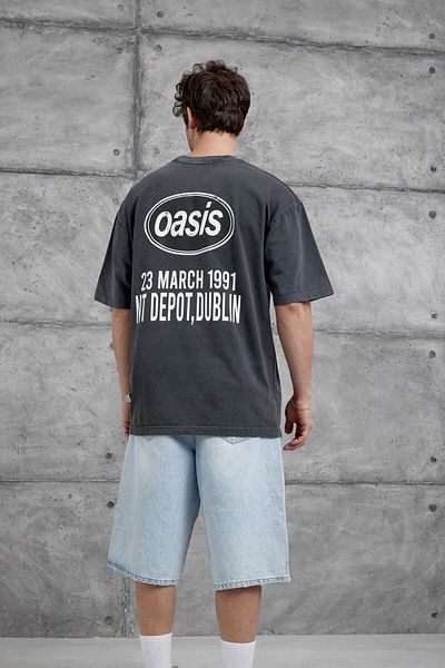 NOMARC Φουσκωμένο Oasis Γραπτό Πλενόμενο Oversize Tshirt