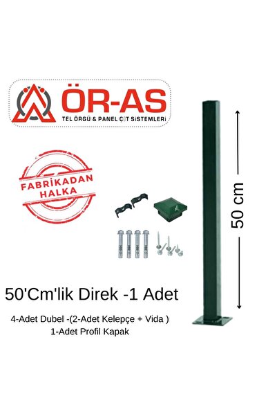 ÖR-AS TEL ÖRGÜ & PANEL ÇİT SİSTEMLERİ Panel Çit Direği Aksesuarlı-(-50cm-) Ye...