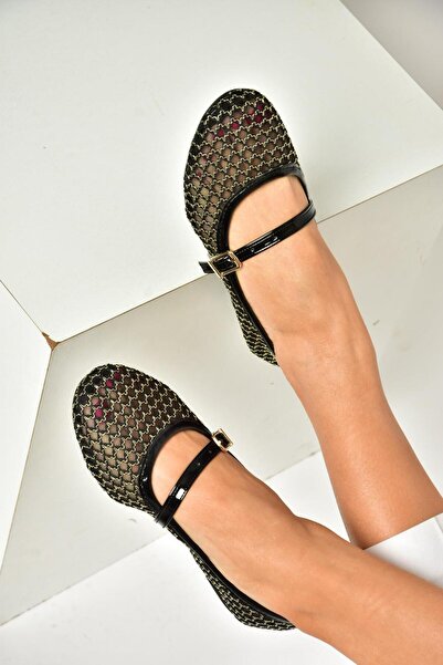 Fox Shoes U726954015 Altın File Kadın Babet