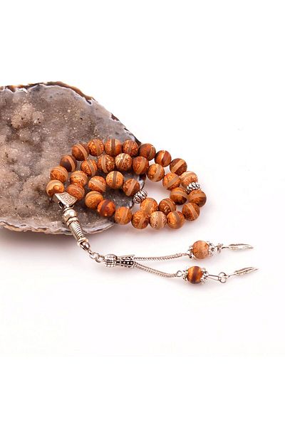 Taş Sandığı Agate Stone Rosary (8 mm) - Tibetan Agate -