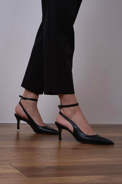 sovrana Black High Heels - Ankle Strap