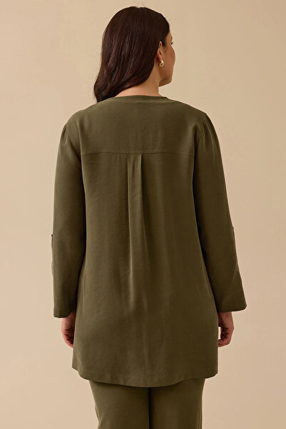 Gala-Xi Galaxi Women's Large Size Bead Detailed Cap 4009 Khaki