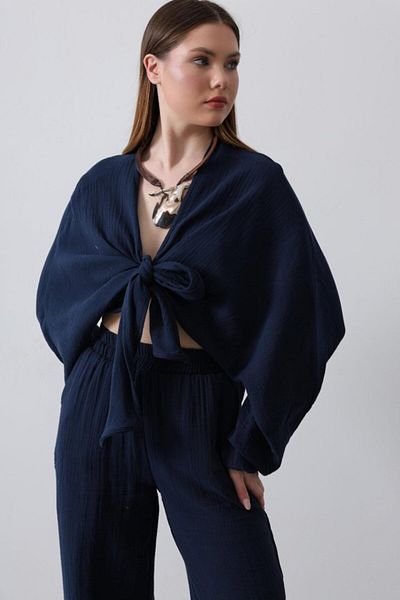 trend henna Navy Blue Blouse