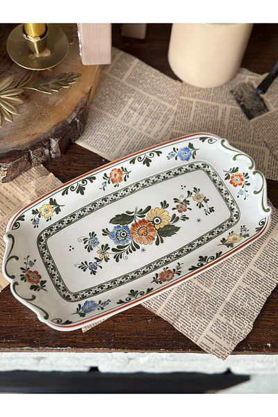 Villeroy & Boch عرض صينية طبق قارب من البورسلين الملون باللون الأخضر من Villeroy Boch Alt Amsterdam