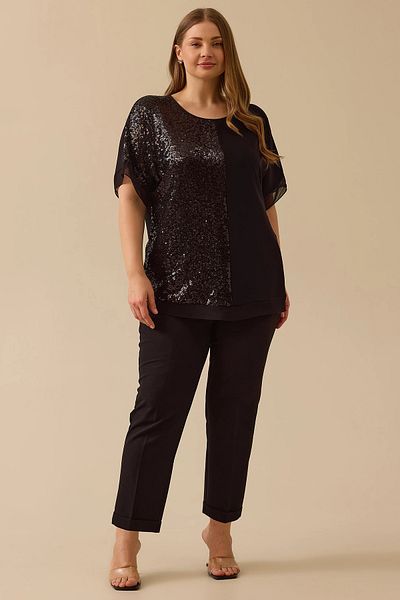 Gala-Xi Galaxi Women Plus Size Black Blouse 4011