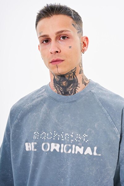 Machinist Men's Be Original Printed Washable Oversize Ghost Spotted T-Shirt