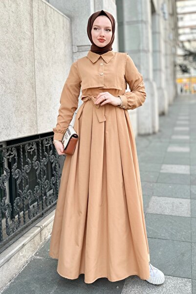 Gizce Elvie Camel Dress