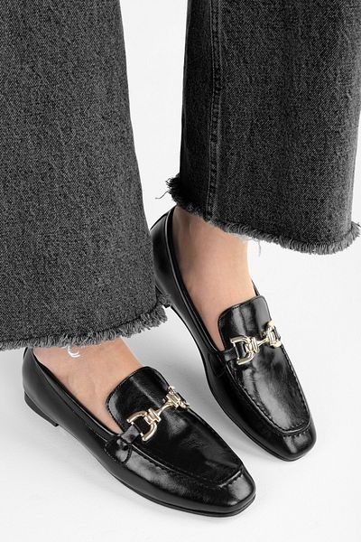 Shoeberry Women's Daze Black Skin Ballerinas