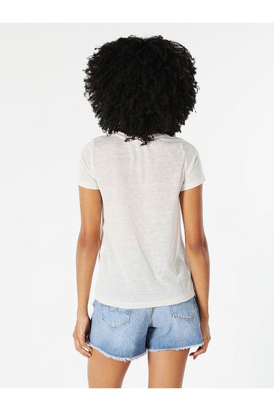 Colin's Tricou alb pentru damă, cu decolteu rotund, cu croiala normală - Cl 1058918
