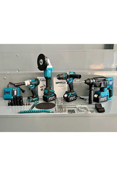 nuspower KİMMEER PLUS 4'lü Set Şarjlı Delici Kırıcı Hilti 2-26 125mm Taşlama Somun Sökme Darbeli Matkap