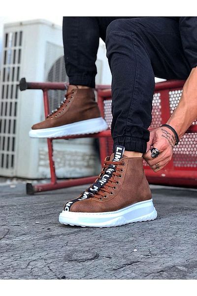 MOONFER Tan Casual Men's Half Ankle Boots