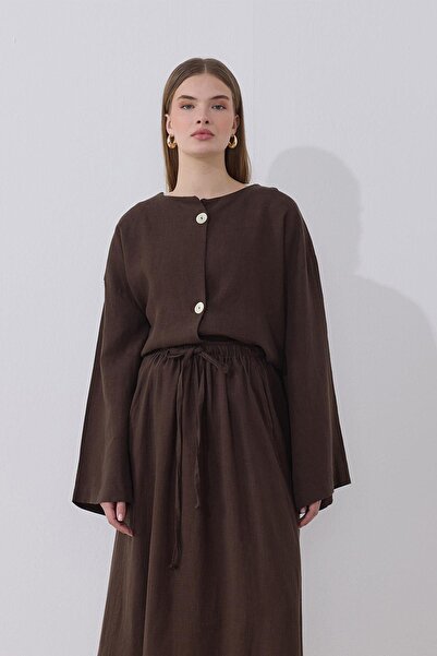 Moca Mona Linen Jacket Brown
