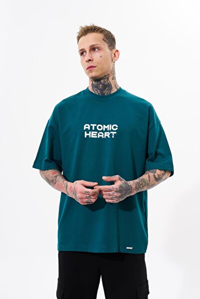 Machinist Ανδρικό μπλουζάκι με στάμπα Atomic Heart Oversize Petrol Green