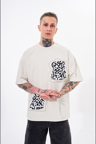 Machinist Ανδρικό μπλουζάκι Dama Patch Oversize Ecru