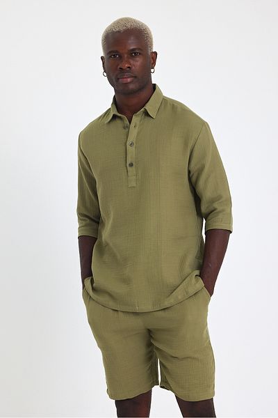 Weyeze Short Sleeve Linen Shirt Af-Y18007Lns