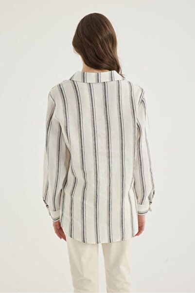 Masha Kate Linen Striped Shirt
