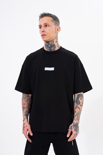Machinist Tricou negru oversize cu imprimeu My Life Is Comedy pentru bărbați