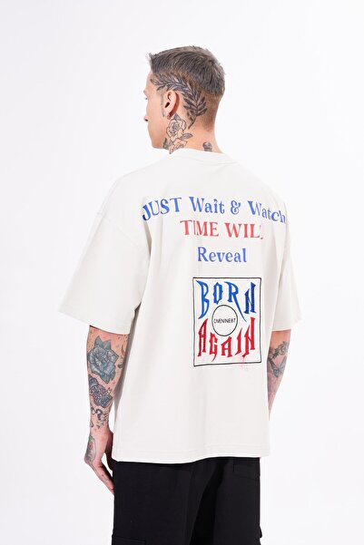 Machinist Чоловіча футболка Just Wait з принтом, великого розміру, сірого кольору