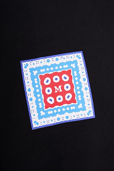 Machinist Men's Oversize Black T-Shirt - Ethnic Printed