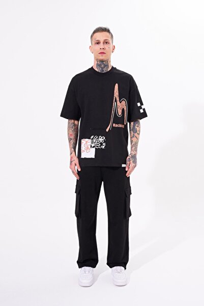 Machinist Ανδρικό μπλουζάκι Never To Late με στάμπα, μαύρο μπλουζάκι