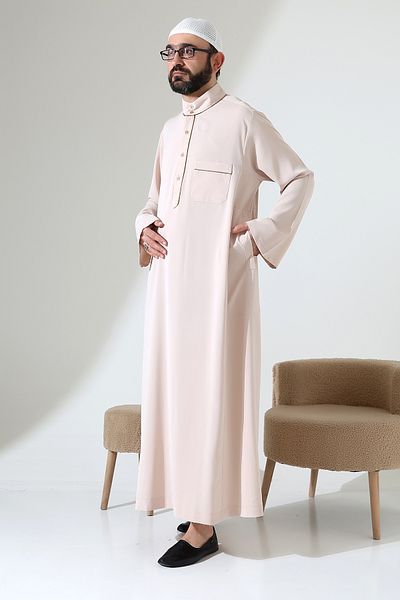 ihvanonline Ανδρικά ρούχα Hajj και Umrah Judge Collar Dubai Crepe