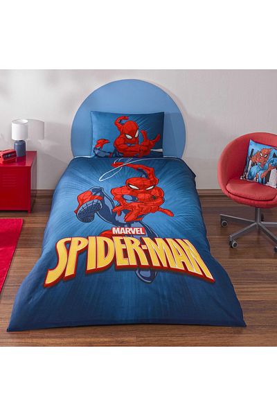 Taç Taç Licensed Spiderman Classical (120 X 200 Rubberized Sheet) Cotton Bedding Set