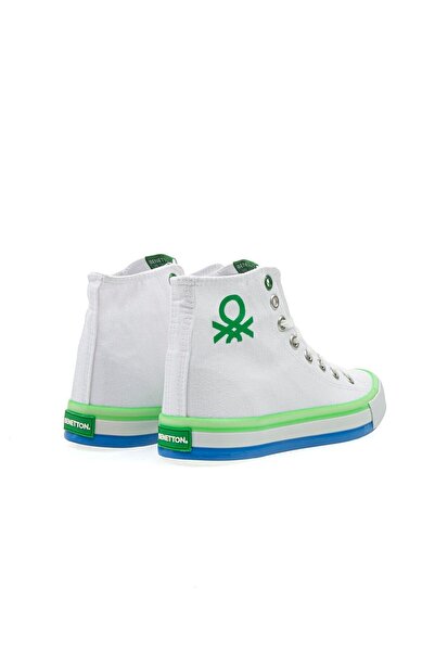 Benetton White-Green Women's Sports Shoes Casual Sneaker