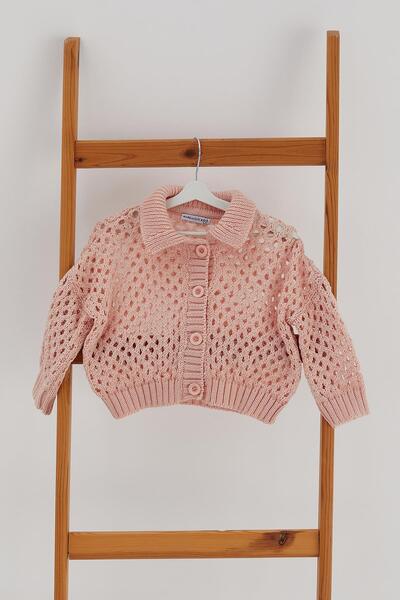 MARKALİSTE Powder Color Children's Knitwear Cardigan