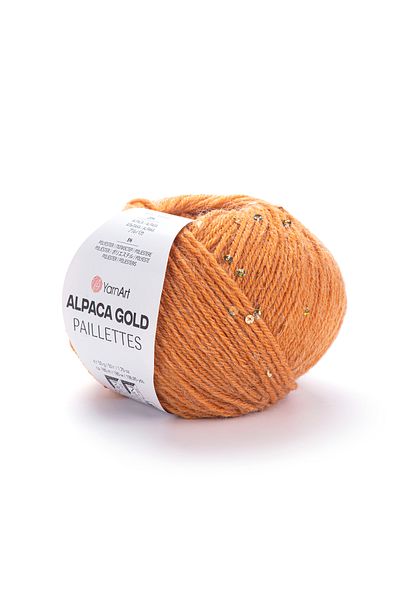 Yarnart Alpaca Gold Paillettes - Hand Knitting Yarn Orange-9311