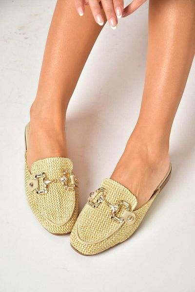 Fox Shoes U 250009117   Beige Wicker Women's Slippers
