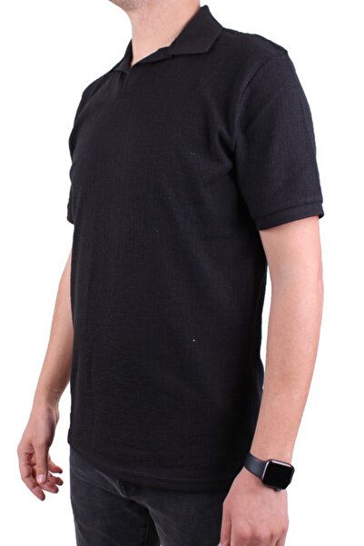 Twister Jeans Twister 2288 Black Casual Short Sleeve Regular Cut Cotton Polo Collar Men's T-Shirt