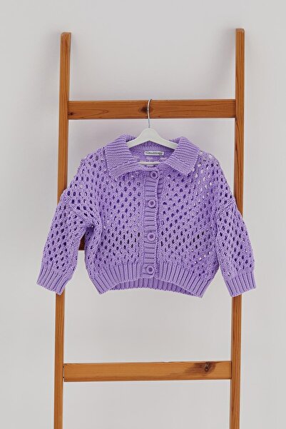 MARKALİSTE Lilac Children's Knitwear Cardigan