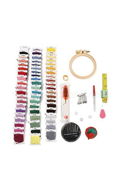 OZN AKSESUAR Cross Stitch Embroidery Set 60 Colors 4 Meters