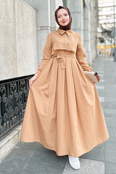 Gizce Elvie Camel Dress