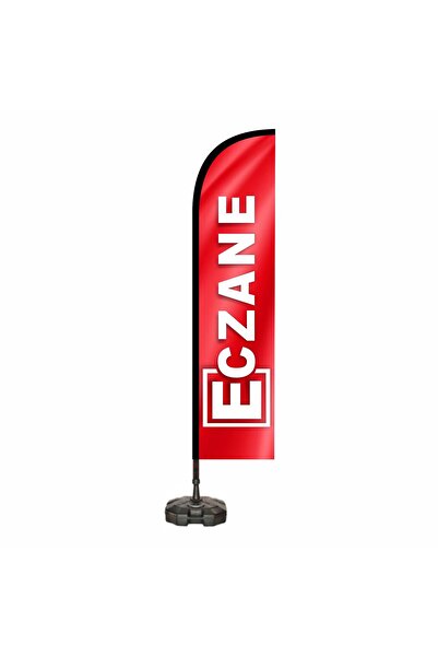 CMB SHOP Eczane Yelken Plaj Bayrağı Canlı Kaliteli Raşel Kumaş Baskı Bayrak 75cm x 300cm