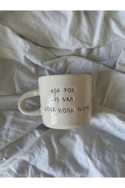 sukupotCeramics لا يوجد حب، عمل، عمل، عمل، كوب موتولو