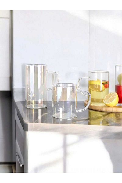 Yenigeldi 4 Pieces Rainbow Borosilicate Heat Resistant Thermisil Rainbow Glass Cup