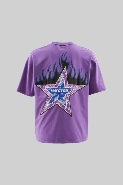 Machinist Ανδρικό μπλουζάκι Macstar Flame Printed Oversize Purple